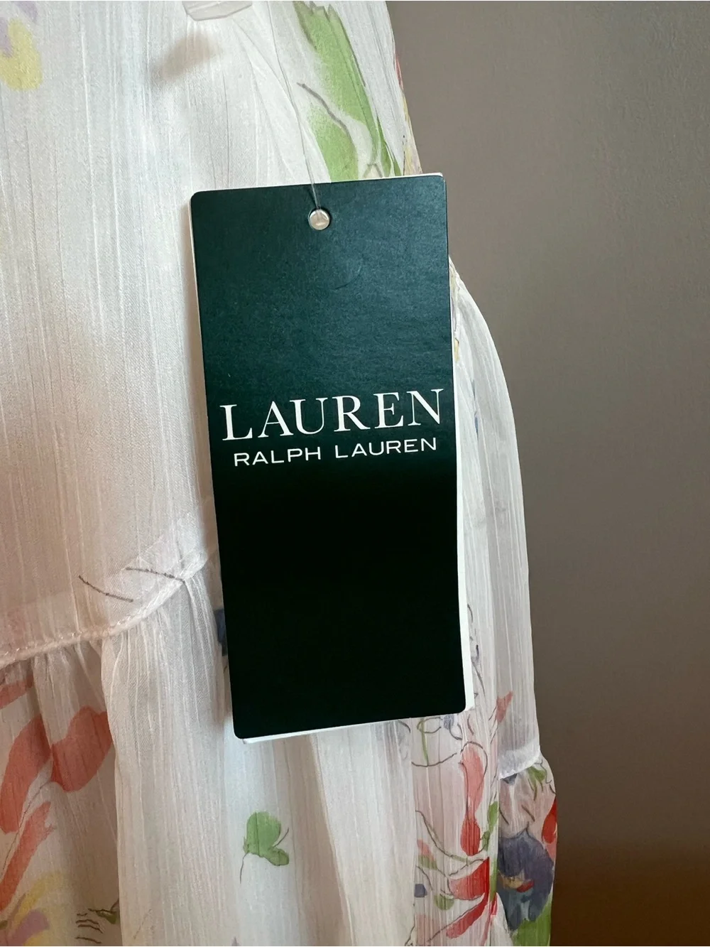 NWT Lauren Ralph Lauren Pauldina White Multi Floral Chiffon Maxi Skirt 6